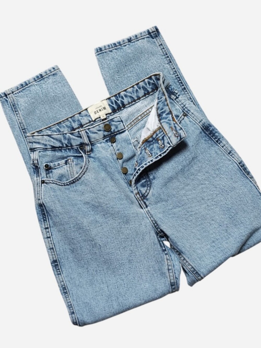 Sezane Brut Sexy "Washed" Women's 36 (25" Waist) Light Wash Minimalist French - Picture 4 of 14
